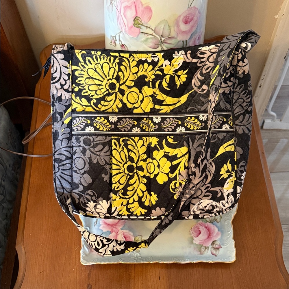 Baroque Floral Crossbody Bag - Black & Yellow - Vera Bradley Moms Day Out